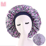 Beauty print Satin Silk Hair Bonnet for sleeping - EX-STOCK CANADA