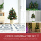 2.5ft 2 Pieces Prelit Artificial Christmas Tree With LED Light Mini Xmas Tree With Small Berry Pine Needles Pinecones Decorations For Garden EX-STOCK Canada 
