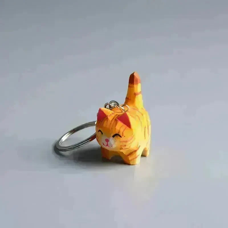 Creative Decorative Hand carved wooden Cat Trinkets Ornaments - EX-STOCK CANADA