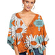 New V Neck Blouse Women Leopard Print Floral Tie Front Blouses Batwing Summer Oversize Ladies Tops - EX-STOCK CANADA