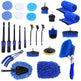 26Pcs Car Detailing Brush Kit Exterior Interior Car Cleaning Set Drill Brush Set Car Buffing Sponge Pads Kit For Cleaning Automobile Interior Exterior Wheels Dashboard EX-STOCK