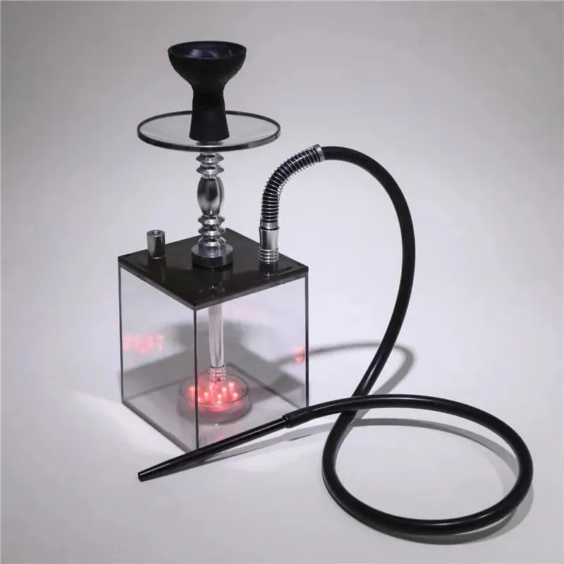 Arabic hookah with light full set of acrylic LED square pot - EX-STOCK CANADA