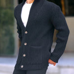 Single-breasted Long Sleeve Lapel Sweater Men's Clothing EX-STOCK Canada 