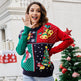 Women's Pullover Christmas Tree Snowflake Christmas Knit Sweater EX-STOCK Canada 