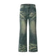 Washing Indentation Denim Bootcut Jeans Pants Men - EX-STOCK CANADA