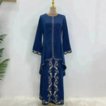 Exquisite Embroidered Middle East Abaya Skirt Suit Arab2 piece set