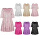 Elegant ladies Sequined Short Mini Skater Dress - EX-STOCK CANADA