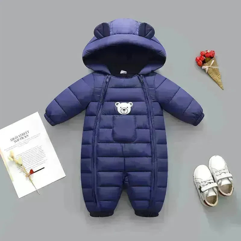 Infant Baby Puffer Hoodie Overall Romper Jumpsuit - EX-STOCK CANADA