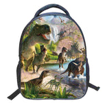Backpack with dinosaur design on a white background
