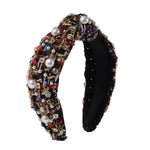 Vintage Fabric Rhinestone Pearl Headband