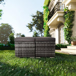 2 Wicker Ottomans, Multipurpose Outdoor Furniture For Patio, Backyard, Additional Seating, Footrest, Side Table With Storage, Removable Cushions EX-STOCK Canada 