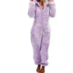 Women Polar Bear Winter hooded pajamas Jumpsuit Lounge wear Sleep wear