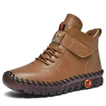 Botas de nieve para mujeres Invierno Cordas calientes Up Boots de tobillo con diseño de hilo de coser Nuevo plataforma sin deslizamiento impermeable zapatos acogedores
