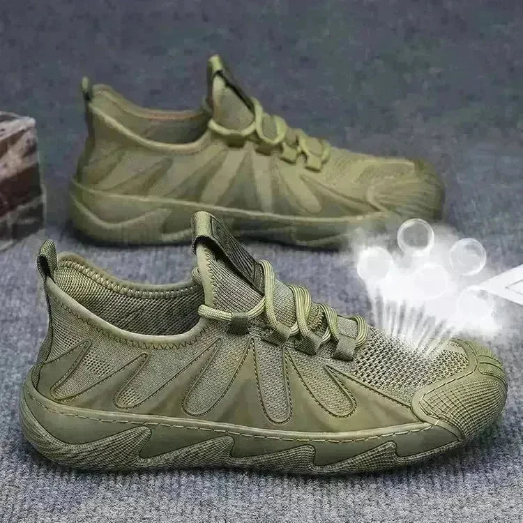 Breathable Mesh Sports Shoes Casual Lace-up Sneakers Men Non-slip Shoes - EX-STOCK CANADA