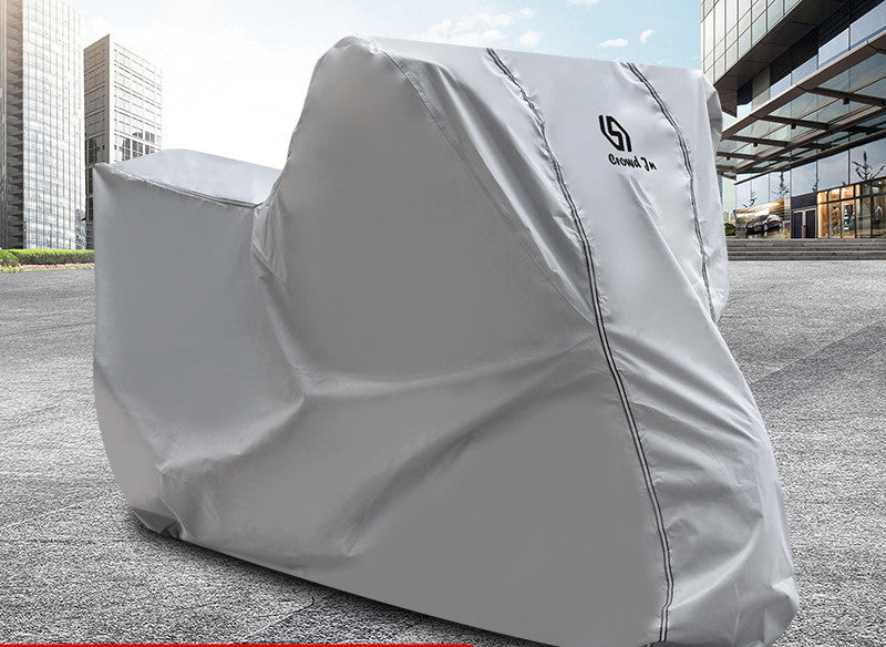Motorcycle & Electric Scooter Waterproof Cover — Black & Silver | S–2XL