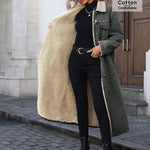 Womens Loose, Long, Fleece-lined Cotton Denim Jacket - EX-STOCK Canada