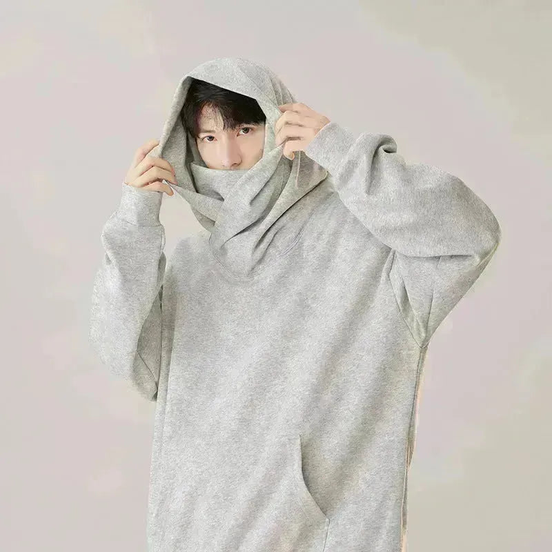 Autumn Winter Oversized Turtleneck Hoodie  Pullover for mens