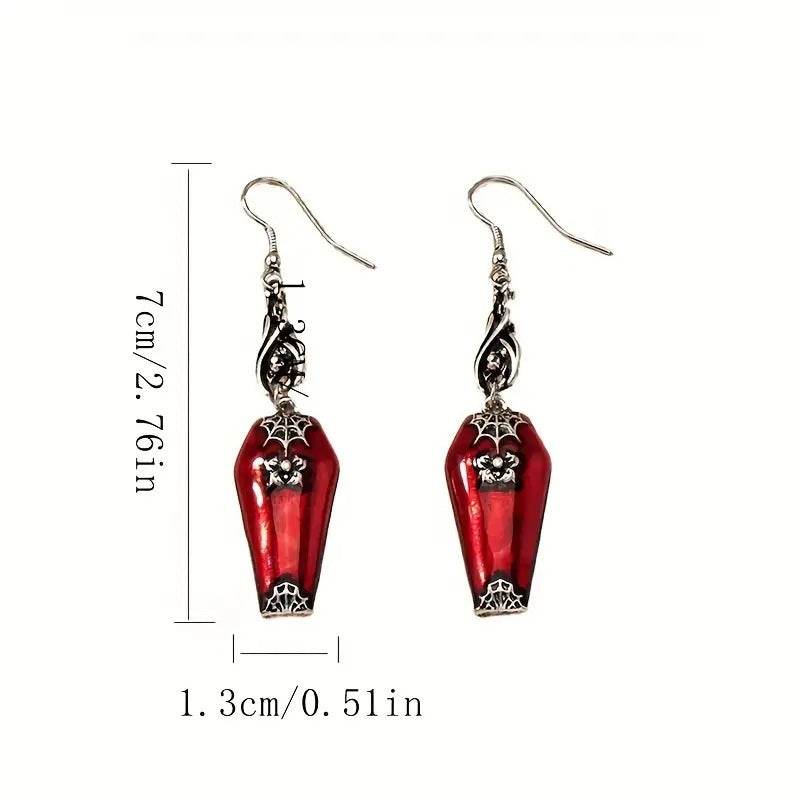 Halloween Earrings Ins Style Red Bat Spider Retro Earrings Jewelry EX-STOCK