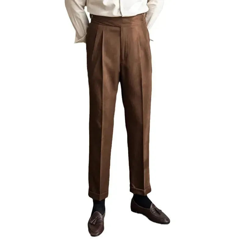 High Waist Straight leg British Business Office Work trouser for men - EX-STOCK CANADA