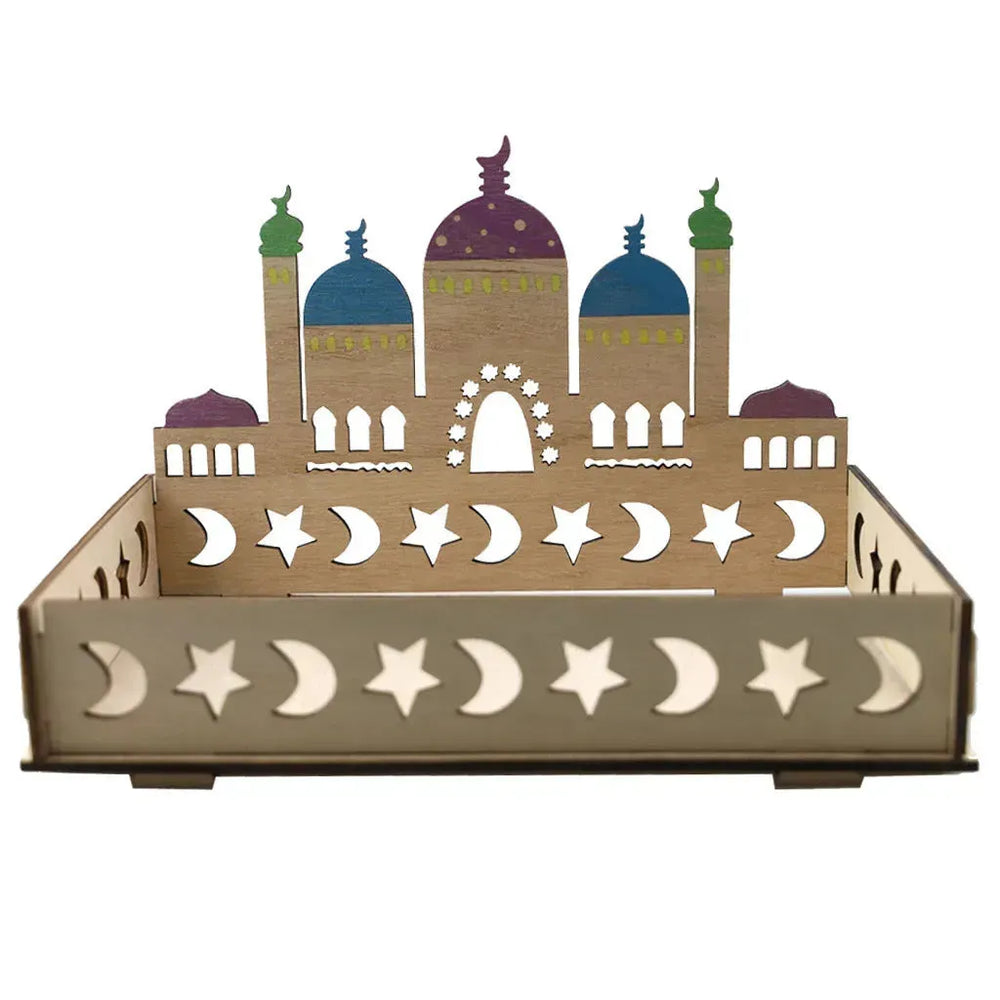 Wooden Ornament Eid Al Fitr Table Decoration coffee Tray - EX-STOCK CANADA