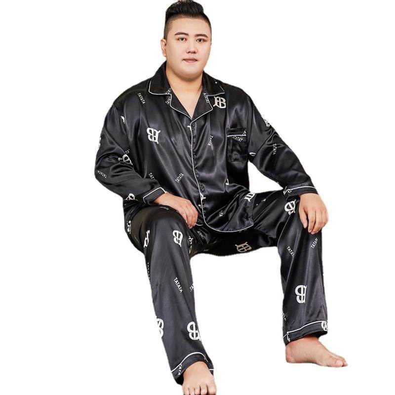 Cut Flower Fat Men's Pajamas Extra Ice Silk EX-STOCK
