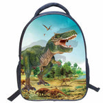 Backpack with dinosaur design on a white background