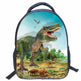 Backpack with dinosaur design on a white background