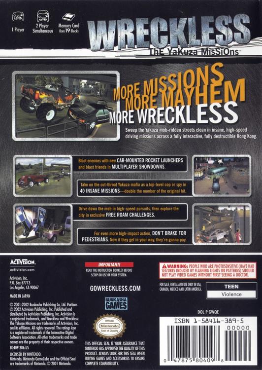 Wreckless - The Yakuza Missions (usagé) 