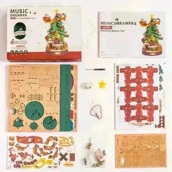 3D Puzzles For Adults, Wooden Music Box Christmas Melody Tree, 3D Model Building Kits, Christmas Birthday Gifts DIY Crafts - EX-STOCK CANADA