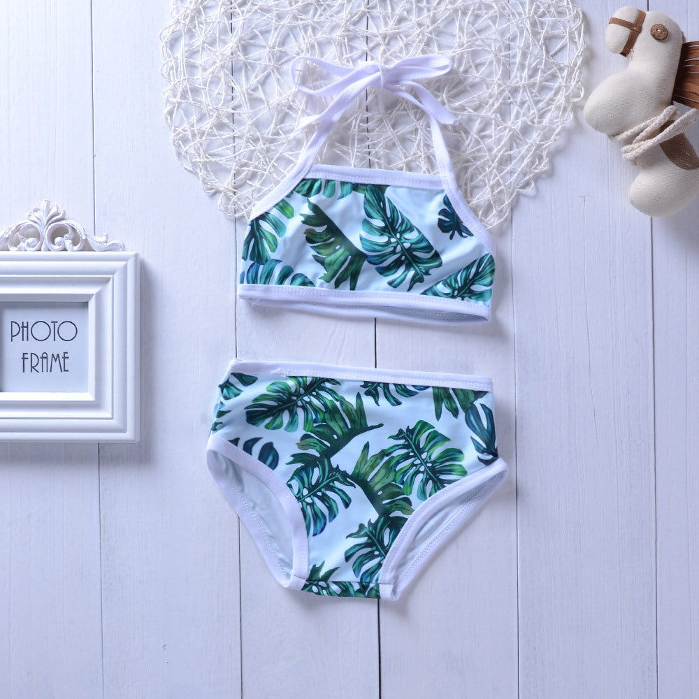 Traje de baño dividido de 2 piezas para niñas pequeñas