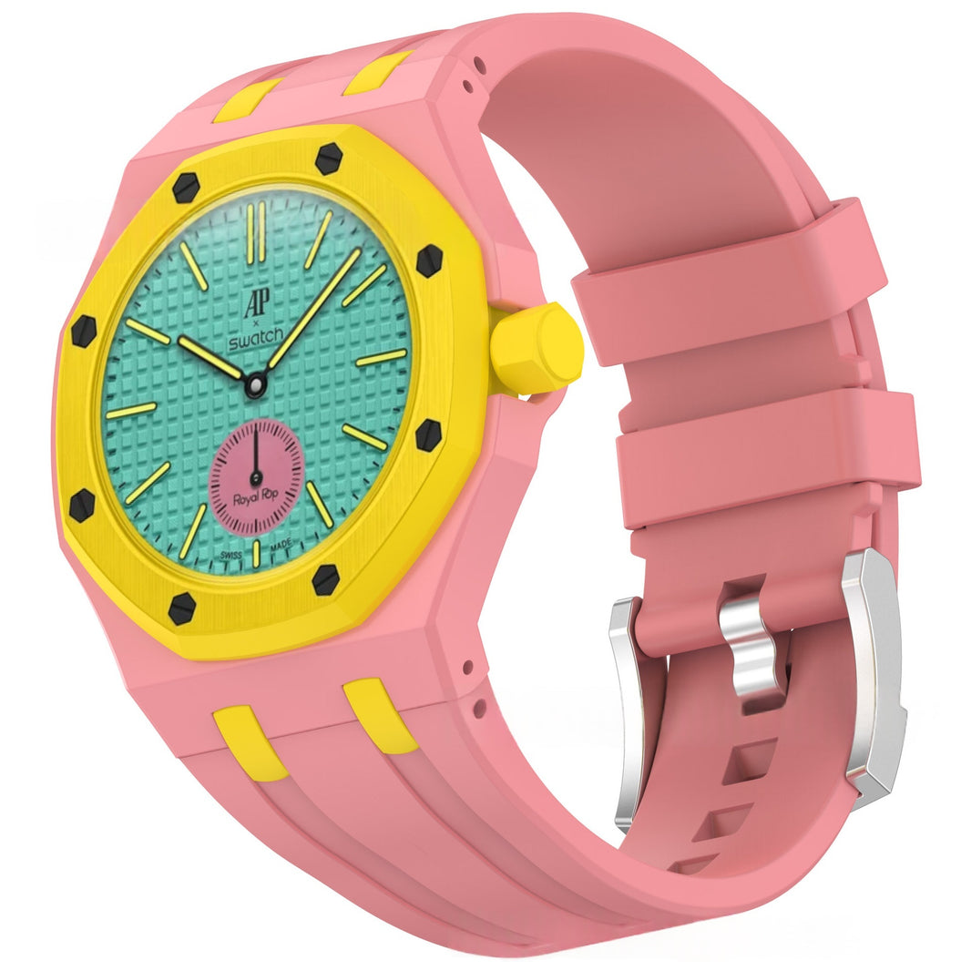 Swatch × AP Royal Oak Integrated Silicone Watch Strap | 8 Colours, 2 Crown Positions