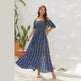 Elegant Off shoulder Spring Summer Maxi dress Slit Chiffon maxi dress for Beach vacation resort travel - EX-STOCK CANADA