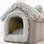 Casa de perro plegable Cama de gato Cat de invierno Villa de invierno Villa Sleep Kennel Nido removible Suministro