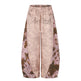 Women's Leopard-Print Patchwork Wide-Leg Sweatpants – Rhinestone Streetwear Joggers |