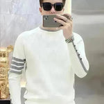 Simple All-match Slim fit Round Neck Pullover Sweater top for men - EX-STOCK CANADA