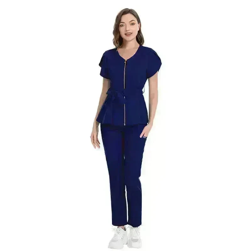 Nurse Lace-up Waist Retraction Surgical Gowns Female Separate Suit Hospital Short Sleeve Brush Hand Clothes Hand Washing Clothes - EX-STOCK CANADA
