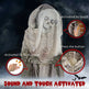 74inch Life Size Outdoor Halloween Decorations Skeleton Witch, Sound And Motion Activated Animated Prop Animatronic Decor With Light Up Eyes, Spooky Sound - EX-STOCK Canada