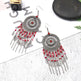 Beaded fringed hollow earrings - EX-STOCK CANADA
