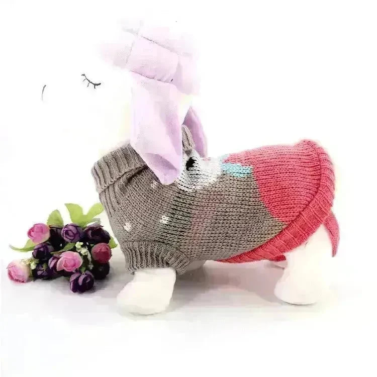 Christmas Maple Snowflake Turtleneck Knitted Sweater Pet Clothes - EX-STOCK CANADA