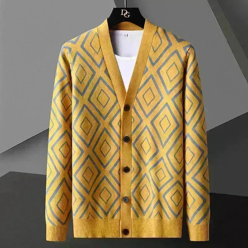 Slim fit  High-end Knitted Cardigan Sweater For Men - EX-STOCK CANADA