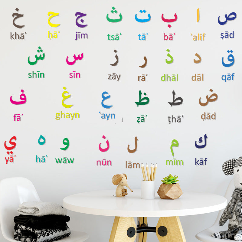 Autocollant mural décoratif pour chambre d'enfants d'école maternelle numérique arabe coloré à la maisonEX-STOCK Canada 