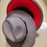 European And American Popular Woolen Top Color Matching Flat Brim Fedora Jazz Hat