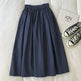 Solid Color Women Workwear Pleated Midi Skirt - EX-STOCK CANADA