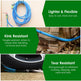 25FT-50FT Options -- 1Pc Non-Expanding Flexible Garden Hose Heavy Duty PVC Water Hose Leak-Resistant Kink-Free All-weather Burst 500PSI EX-STOCK
