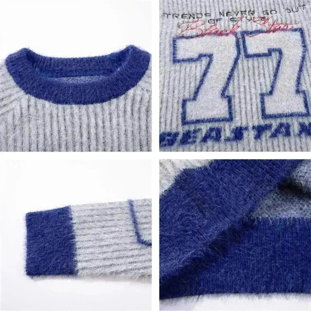 New Trend Autumn Winter Round neck Oversized Pullover Wool Sweater for Teenagers - EX-STOCK CANADA