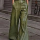 Fashion Leather High Waist Pocket Casual Trousers - EX-STOCK CANADA