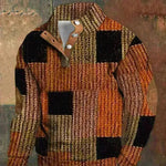 Half Button Sweinshirt Winter 3D Impresión digital Digital Rewe Teck