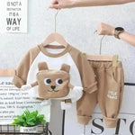 Cartoon neutral traje de ropa de otoño con estilo occidental de dos piezas para niños