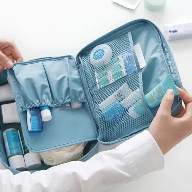 Portable Cosmetic Bag Waterproof Divider Multi-grid Pockets Toiletry Bags Travel Storage Handbags Women Make Up Bag - EX-STOCK CANADA