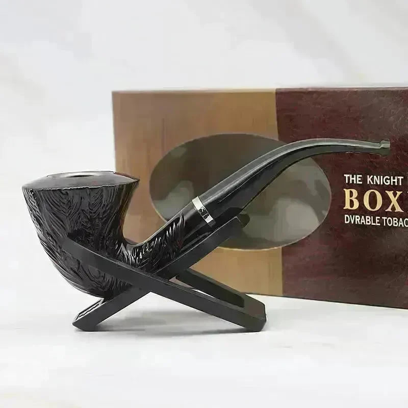 Carved Rice Ear Big Head Iron Pot Smoking Pipe - EX-STOCK CANADA